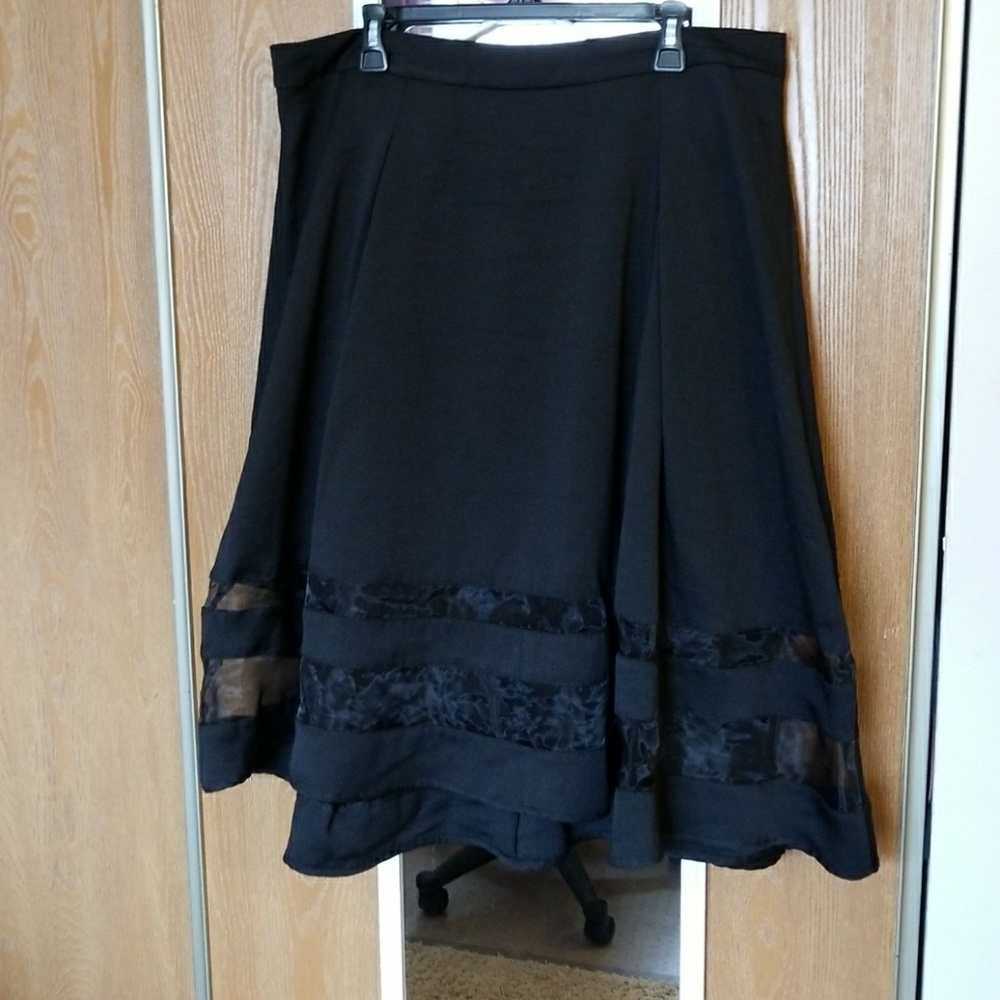 Torrid Black Mesh Bottom Midi Skirt